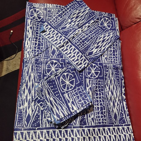 Tablecloth set + fabric napkins Ndop Cameroon,