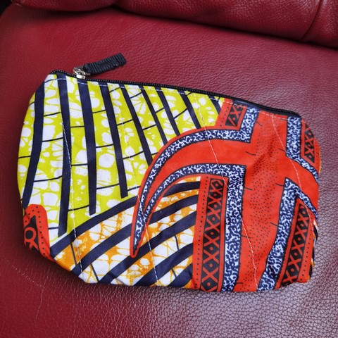 Trousse Pochette de maquillage en Tissu pagne wax