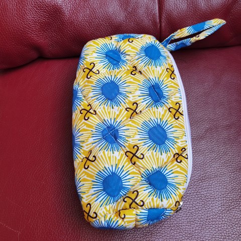 Trousse Pochette de maquillage en Tissu pagne wax