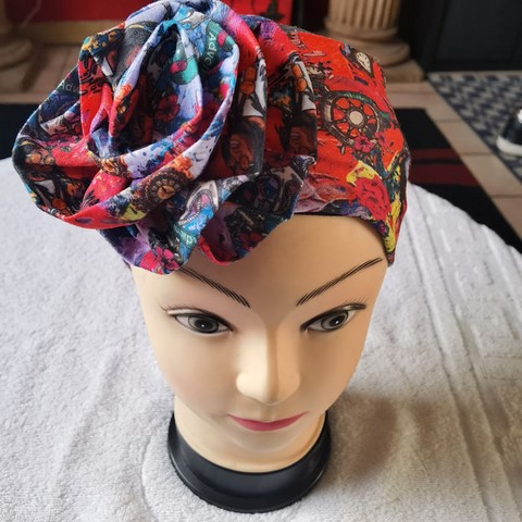 Bandeau élastique femme en tissu imprimé,