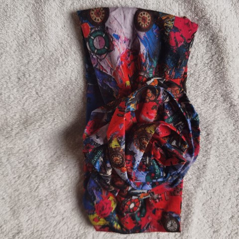 Bandeau élastique femme en tissu imprimé,