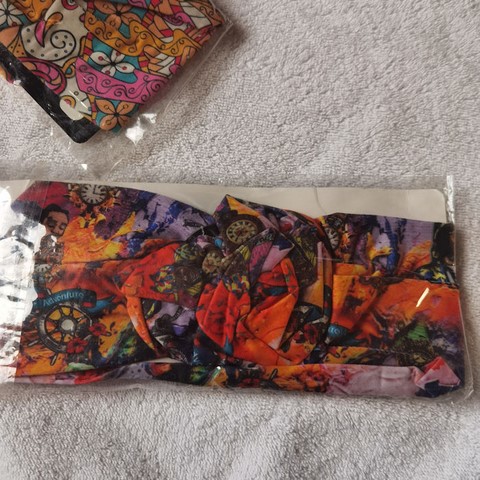 Bandeau élastique femme en tissu imprimé,