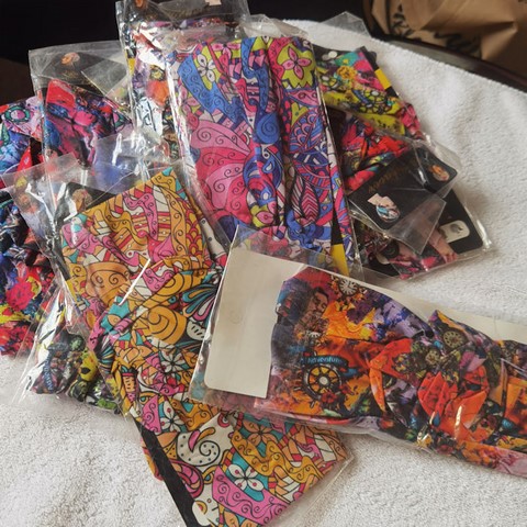 Bandeau élastique femme en tissu imprimé,