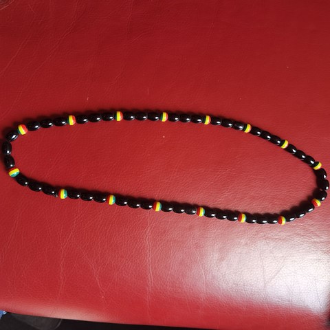 Collier rasta en perles fait main Cameroun,Djankawax.