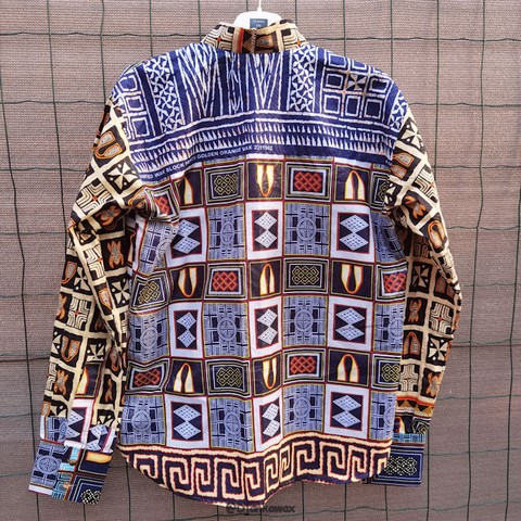 Chemise homme en tissu pagne wax du Cameroun,