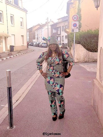 Robe africaine kaba, boubou en tissu pagne wax, 