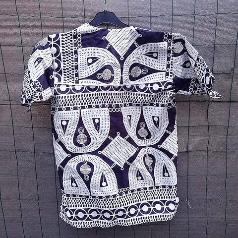 Tunique homme en tissu Ndop du Cameroun,