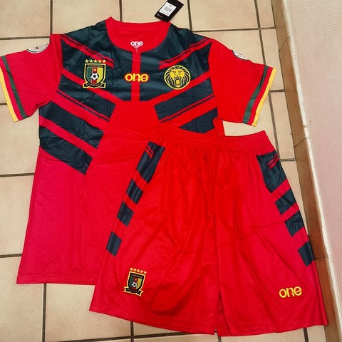 Ensemble Maillot + Short, Cameroun, blanc, vert rouge, Football,