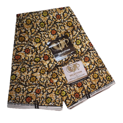 Coupons de tissus pagne wax africain vert/multicolore,ventes solidairelLa ferme de Léo,