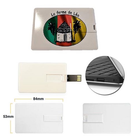 Carte De Crédit USB 2.0 Flash Drive 8, 16, 32GB à Personnaliser