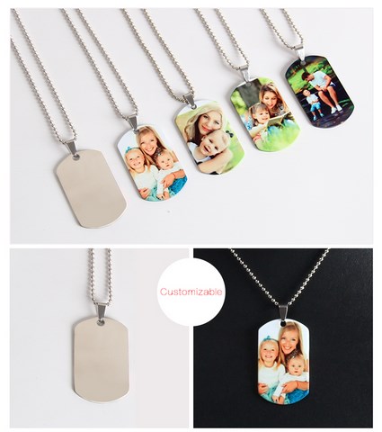 Pendentif + chaine en acier inoxydable à Personnaliser,