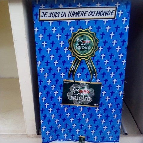 Tissu réligieux, pagne wax africain, Jésus, Je suis la lumière ,