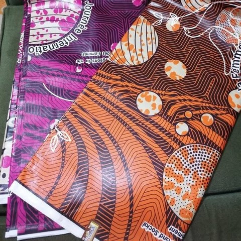 Pagne du 8 mars 2025 officiel (la journée internationale de la femme au Cameroun) Cicam Tissu pagne wax, rose ou orange, Djankawax,