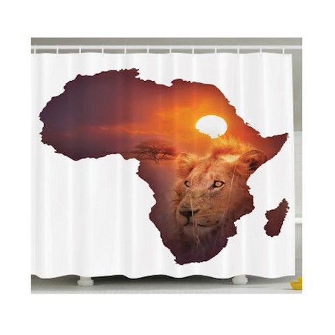 Rideau de douche à personnaliser avec 12 crochets de suspensions