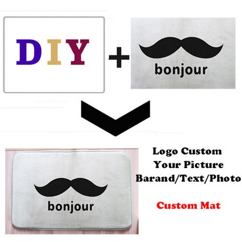 Tapis carpette à personnaliser avec image et texte,