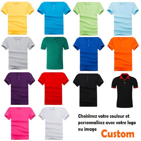Polo Mixte à Personnaliser avec image et textes