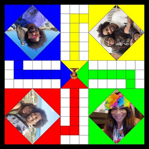 Ludo, bois Cameroun à personnaliser avec vos photos images, jeu de société, Djankawax,