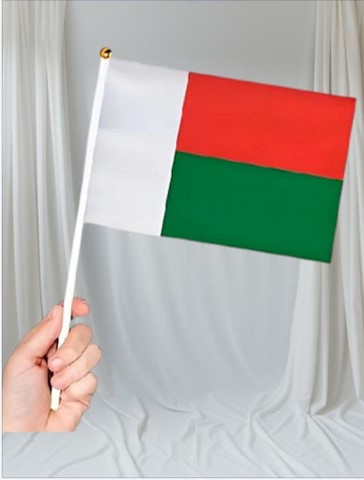 Drapeau mains Madagascar, lot de 5/10/20/50/100 pieèces,