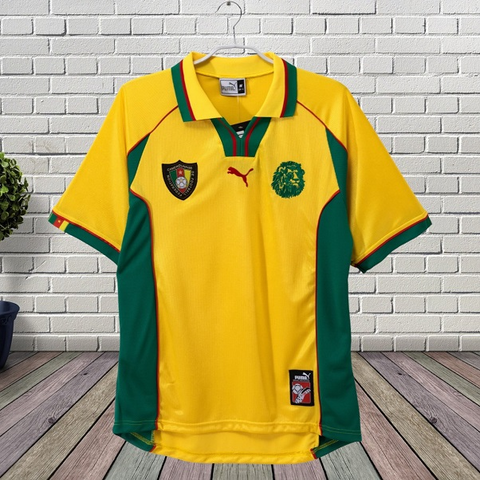 Maillot de Football Cameroun Rétro 1990, Jersey,Maillot Cameroun, personalisable, blanc, vert, rouge, Football, Lions indomptables, Adidas,