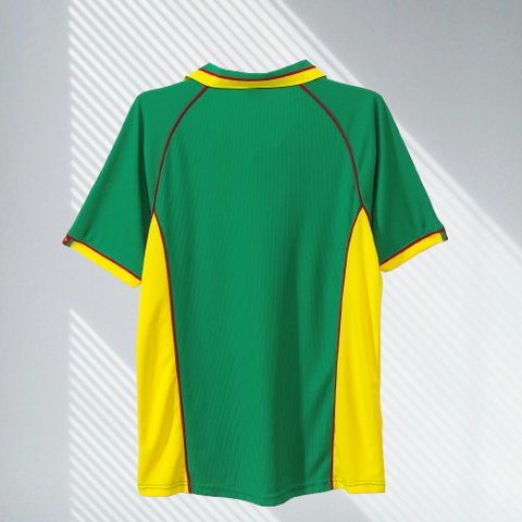Maillot de Football Cameroun Rétro 1998, Jersey,Maillot Cameroun, personalisable, blanc, vert, rouge, Football, Lions indomptables, Puma,