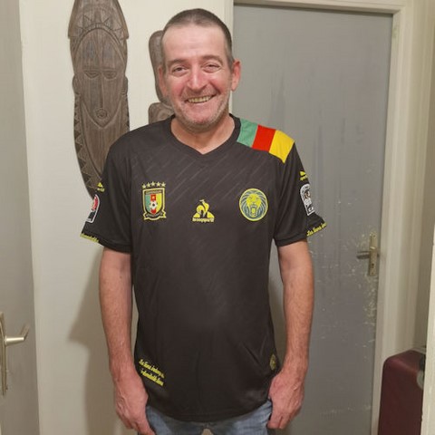  Cameroon Black Football Jersey,Maillot Cameroun, noir Football, Le Coq Sportif,