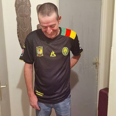  Cameroon Black Football Jersey,Maillot Cameroun, noir Football, Le Coq Sportif,