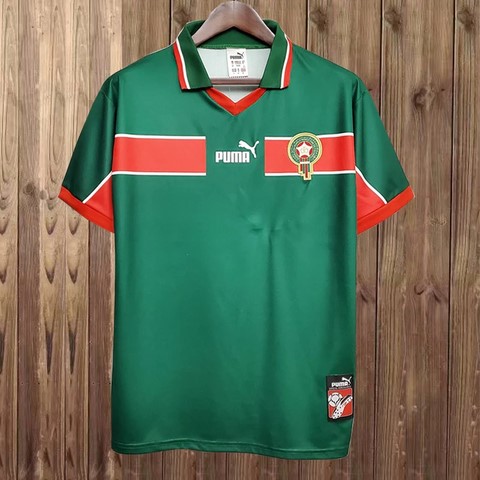 Maillot de Football Maroc Rétro 1998, équipe nationale, drapeau, 