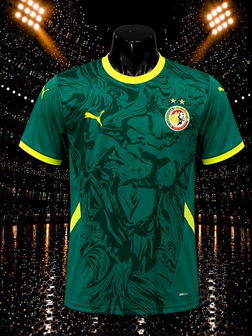 Maillot de Football Sénégal, 2025  vert, équipe nationale, Les Lions de la Téranga,, Can 2025, Can, Caf Afrique, Les Lions de la Téranga,soccer Africa,