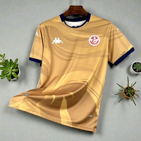 Football Jersey Tunisia yellow-Custom-nom et numéro-équipe nationale,, Can 2025, Can, Caf Afrique, Les 2025, soccer Africa,