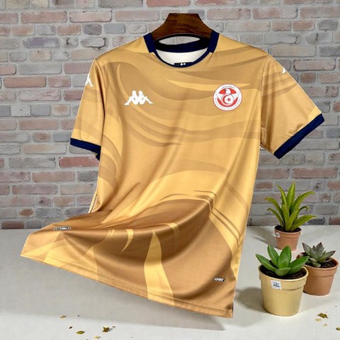 Maillot de Football Tunisie, doré, Can, Caf, Afrique, pays Africain, foot afticain,