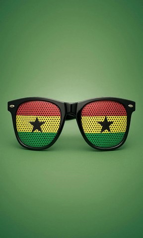 Lunettes de soleil, Drapeau national, supporters Cameroun,Self-adhesive stickers, temporary tattoo Cameroon,Drapeau main supporters Ghana,