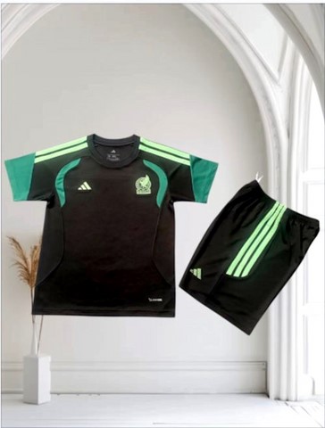 Maillot + Short Kids Footballl Mexique 2026, enfant, noir, Jerseys, Fans, Supporters El Tri, DiasporaMexicaine, Mexico, 