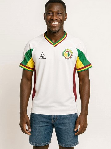 Maillot de Football blanc, Sénégal, équipe nationale, drapeau, Can 2025 