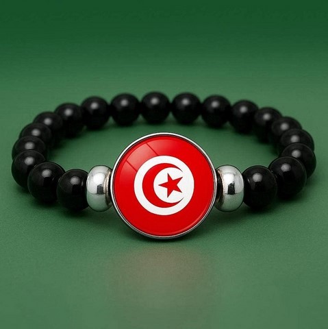 Bracelet perles, Drapeau national, supporters ,Drapeau, fans supporters, Tunisie