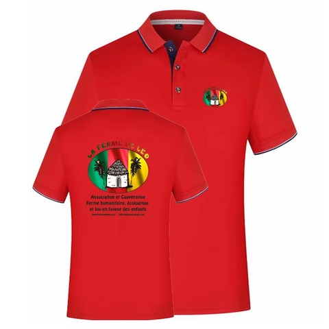 Polo Respirant Mixte Personnalisé La ferme de Léo, vente solidaire, Djankawax,