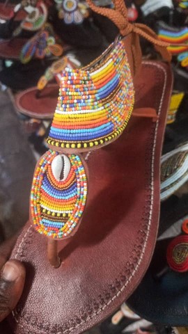 Sandales Masai, Artisanat Cameroun, mules en tissu pagne wax africain,Djankawax,