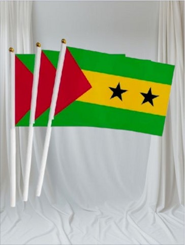 Drapeau mains São Tomé-et-Principe, lot de 5/10/20/50/100 pieèces