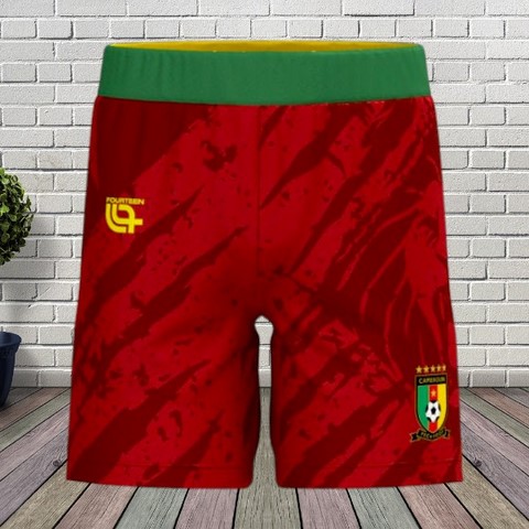 Short Maroc 2026 Football Shorts, red, Short Cameroun, Jersey rouge, Football, Cameroun, Lions indomptables, Fourteen,