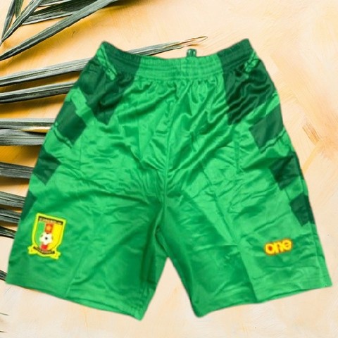  Cameroon Football Shorts , green, Short Cameroun, Jersey vert, Football, Cameroun, Lions indomptables,