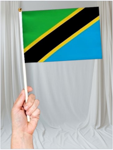 Drapeau mains Tanzanie, lot de 5/10/20/50/100 pieèces,