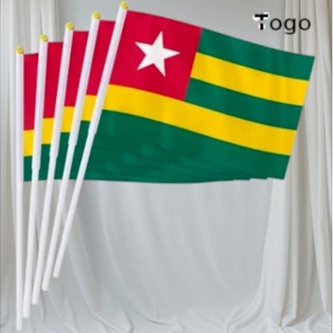 Drapeau mains Togo, lot de 5/10/20/50/100 pieèces,