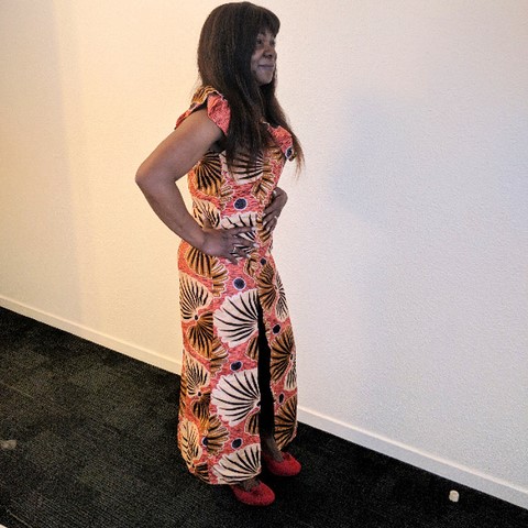 Robe africaine en tissu pagne wax Cameroun