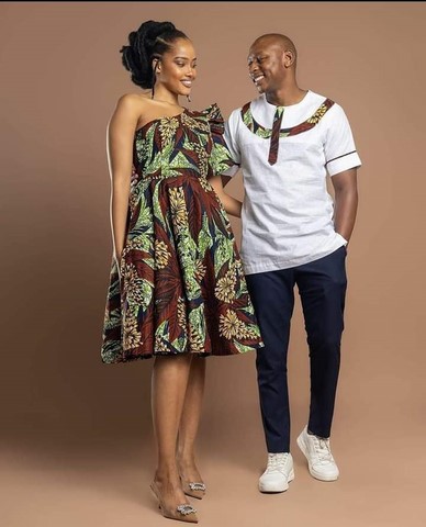 Ensemble homme en tissu pagne wax, djankawax, vêtements, couple, Cameroun,