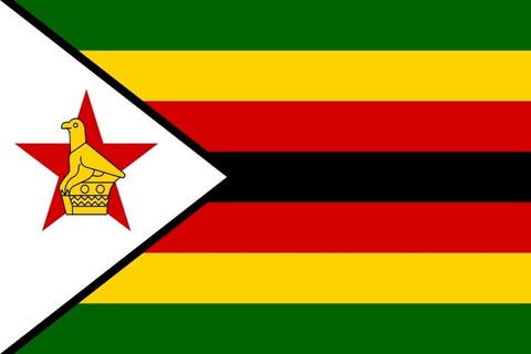 Drapeau national Zimbabwe, Supporters, Fans, Football, Cameroun