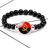 Bracelet plaque acier, Drapeau national, supporters ,Drapeau, fans supporters, Angola,