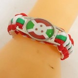 Bracelet plaque acier, Drapeau national, supporters ,Drapeau, fans supporters, Burundi,