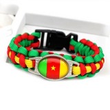 Cameroon flag steel plate bracelet,Bracelet plaque acier, Drapeau national, supporters ,Drapeau, fans supporters, Cameroun