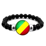 Bracelet plaque acier, Drapeau national, supporters ,Drapeau, fans supporters,Congo