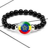 Bracelet plaque acier, Drapeau national, supporters ,Drapeau, fans supporters, Ethiopie,