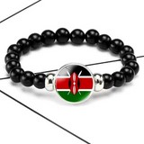 Bracelet plaque acier, Drapeau national, supporters ,Drapeau, fans supporters,Kenya,